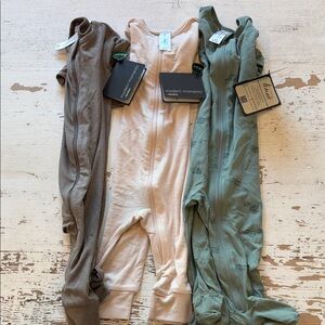 Modern Moments Kids Ribbed Zipper Pajama - Green, Pink, Brown